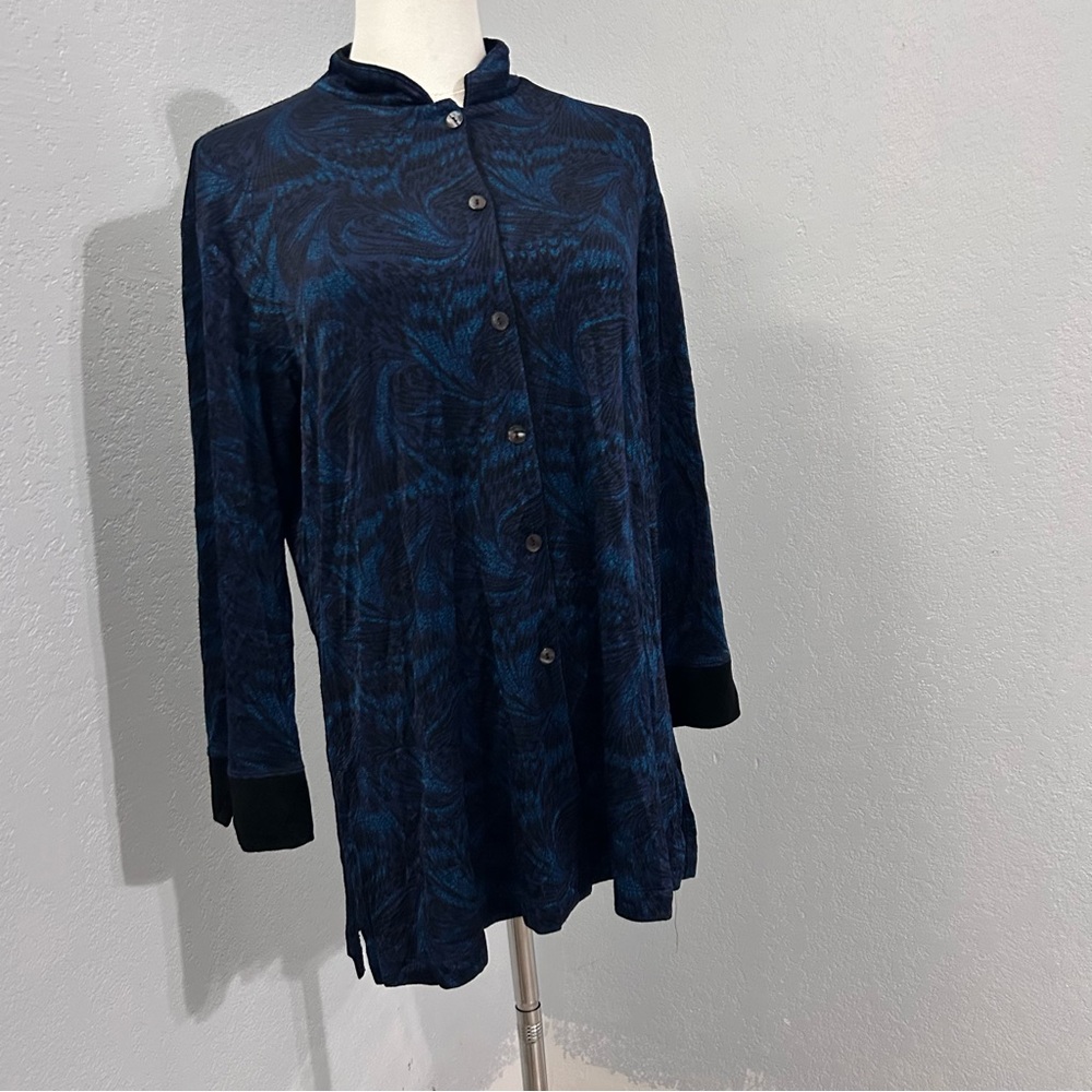 Chicos Design Vintage Top Blazer Type– Blue Pattern